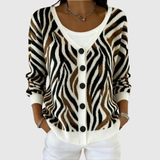 Clodagh | Zebra Stripe Knit Cardigan