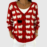 Bronagh | Red Sheep Knit Cardigan