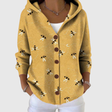 Clíodhna | Mustard Bee Hooded Cardigan
