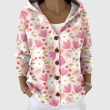 Gráinne | Pink Floral Hooded Cardigan