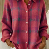 Ashley | Classic Collared Plaid Cardigan