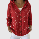 Eimear | Red Sparkle Hooded Cardigan
