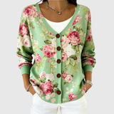 Fionnuala | Mint Rose Floral Cardigan