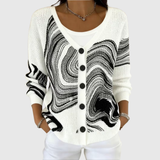 Caoimhe | Monochrome Wave Knit Cardigan
