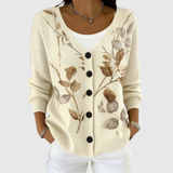 Éabha | Cream Floral Knit Cardigan
