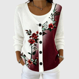 Sorcha | Burgundy Rose Contrast Cardigan