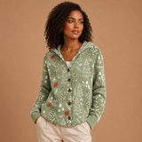 Áine | Sage Sparkle Hooded Cardigan