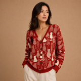 Niamh | Red Cat Print Cardigan