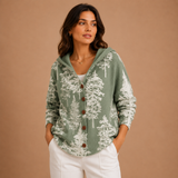 Ciara | Sage Botanical Hooded Cardigan