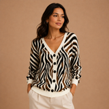 Clodagh | Zebra Stripe Knit Cardigan