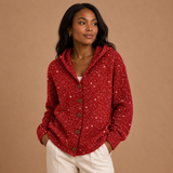 Eimear | Red Sparkle Hooded Cardigan