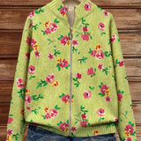 Caitriona | Pink and Lime Floral Zip Cardigan